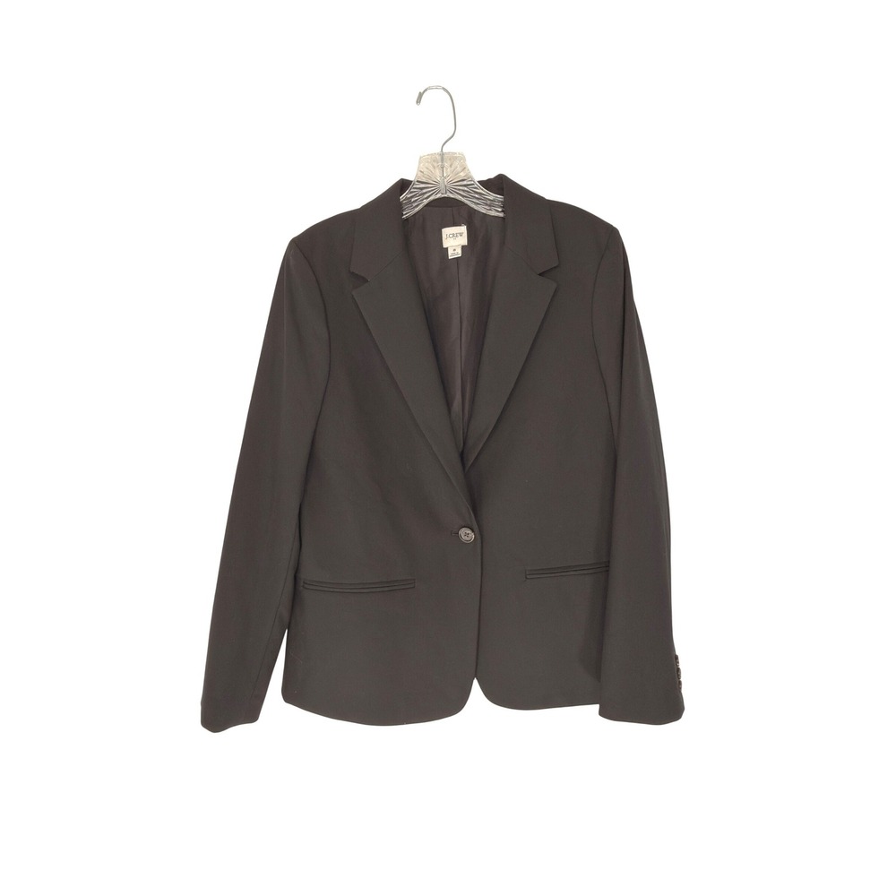 J.Crew One Button Blazer Women's Black Basic Office Work Preppy Academia 8
